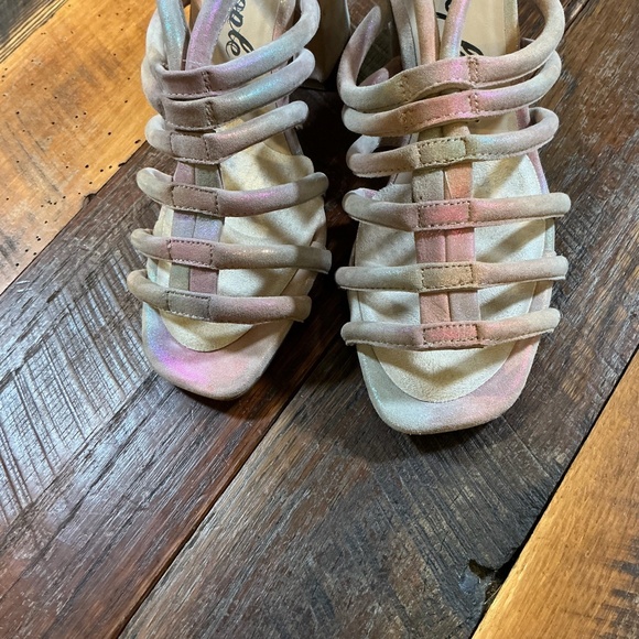 Free People Colette Cinched Heel Sandals Women’s Size 7.5–8) Rainbow Metallic - Picture 9 of 16